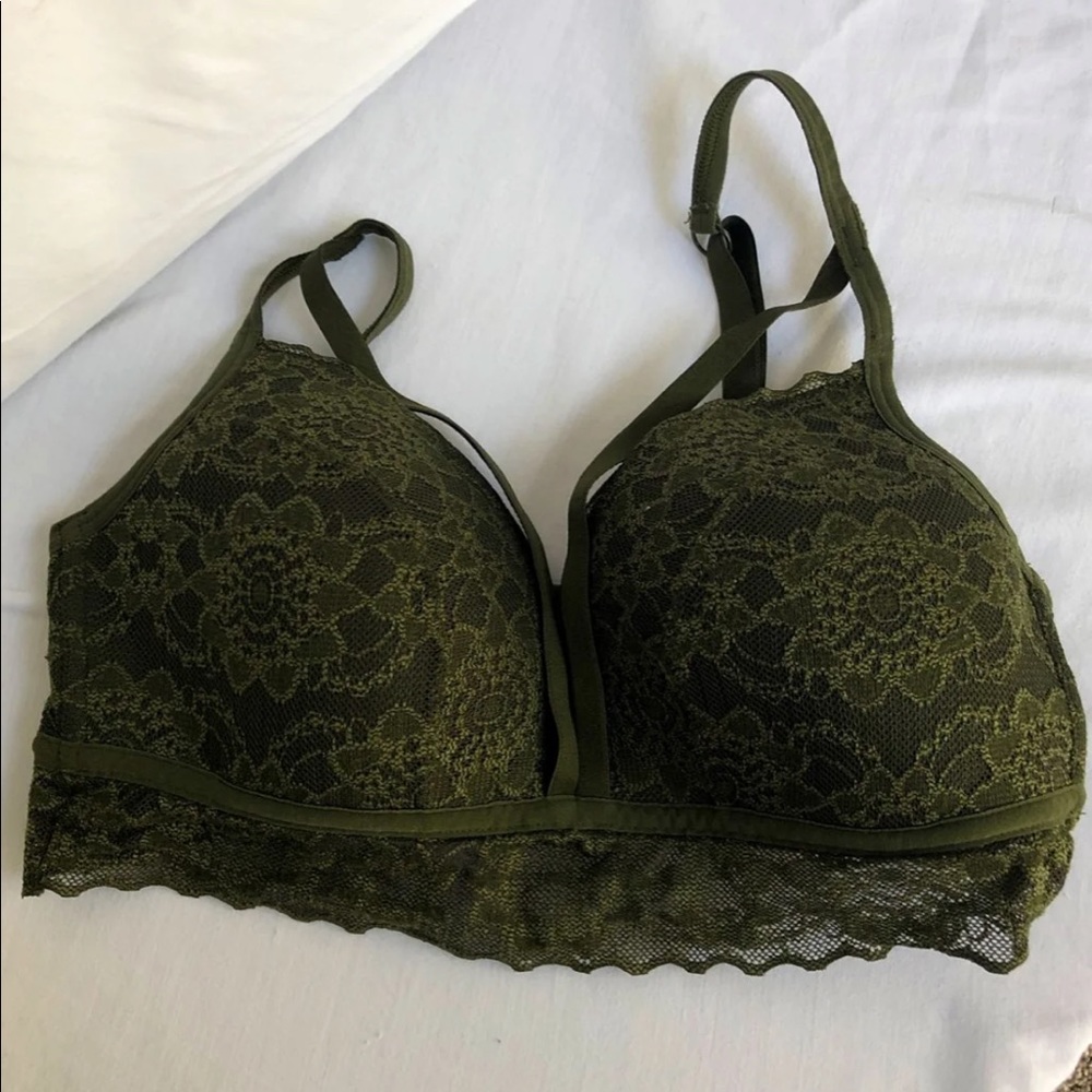 Olive green PINK bralett.